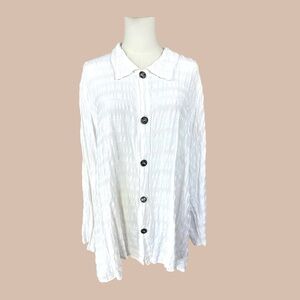 CP Shades Vintage Size Large White Long Sleeve Boxy Button Down‎ Shirt